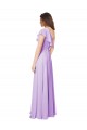 Long Lilac Sleeveless A-Line Soft Chiffon Bridesmaid Dress Leeds