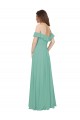 Long Jade Flounce Sleeves A-Line Open Back Bridesmaid Dress Leeds
