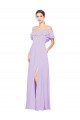 Long Lilac Sleeveless A-Line Low Back Bridesmaid Dress Leeds