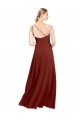 Long Burgundy Sleeveless A-Line High Slit Formal Dress / Bridesmaid Dress Leeds