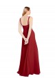 Long Red Sleeveless A-Line Side Slit Bridesmaid Dress Leeds