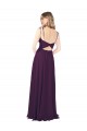 Long Grape Sleeveless A-Line Keyhole Back Front Slit Bridesmaid Dress Leeds