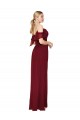 Long Burgundy Cold Shoulder Trumpet V-Back Formal Evening Gown / Prom Dress / Bridesmaid Dress Leeds