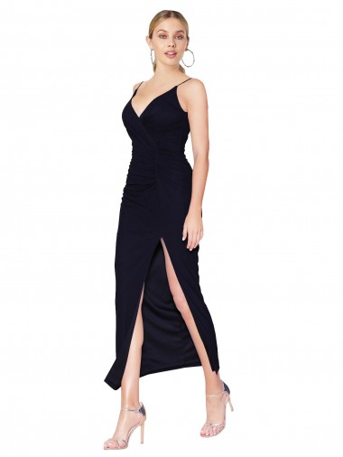 Knee Length Dark Navy Sleeveless Mermaid V-Back Formal Evening Gown / Prom Dress / Bridesmaid Dress Leeds