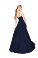 Long Dark Navy Sleeveless A-Line Semi Formal Evening Dress / Prom Dress / Bridesmaid Dress Leeds