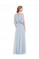 Long Sea Glass Half Sleeves A-Line Evening Gown / Bridesmaid Dress Leeds