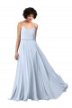 Long Light Sky Blue Sleeveless A-Line Low Back Formal Dress / Bridesmaid Dress Leeds
