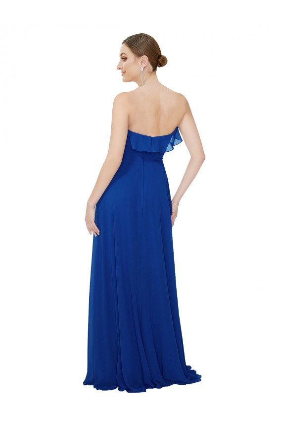 Long Royal Blue Sleeveless A-Line Bridesmaid Dress Leeds
