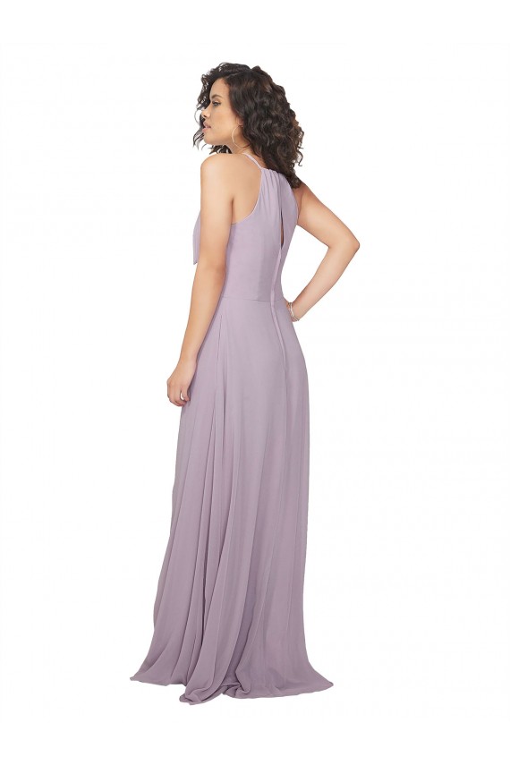Long Pink Glow Sleeveless A-Line Keyhole Back Bridesmaid Dress / Evening Dress Leeds