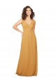 Long Saffron Sleeveless A-Line Keyhole Back Bridesmaid Dress Leeds