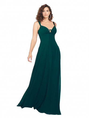 Long Hunter Sleeveless A-Line Low Back Bridesmaid Dress Leeds