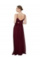 Long Burgundy Gold Sleeveless A-Line Keyhole Back Bridesmaid Dress Leeds