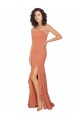 Long Rosewood Sleeveless A-Line V-Back Bridesmaid Dress Leeds