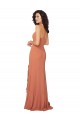 Long Rosewood Sleeveless A-Line V-Back Bridesmaid Dress Leeds
