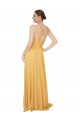 Long Saffron Sleeveless A-Line Open Back Bridesmaid Dress / Evening Dress Leeds