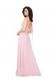 Long Barely Pink Sleeveless A-Line V-Back Bridesmaid Dress Leeds