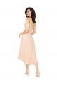 Midi Length Ice Pink Cold Shoulder A-Line Low Back High Low Bridesmaid Dress Leeds
