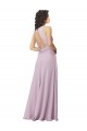 Long Pink Glow Sleeveless A-Line Keyhole Back Bridesmaid Dress Leeds