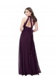 Long Grape Sleeveless A-Line Keyhole Back Bridesmaid Dress Leeds