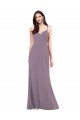 Long Dark Lavender Sleeveless Column Open Back Formal Evening Gown / Bridesmaid Dress Leeds
