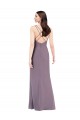 Long Dark Lavender Sleeveless Column Open Back Formal Evening Gown / Bridesmaid Dress Leeds