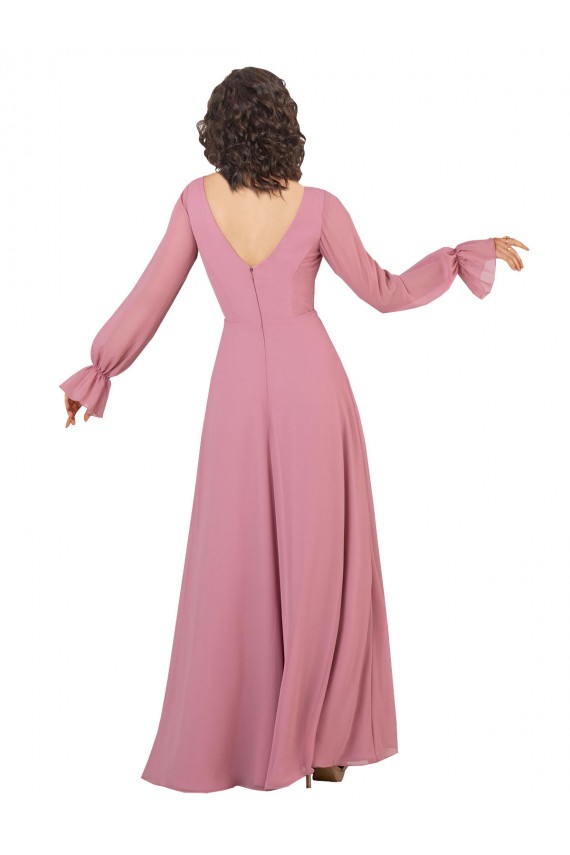 Long Sea Glass Long Sleeves A-Line Formal Dress / Bridesmaid Dress Leeds