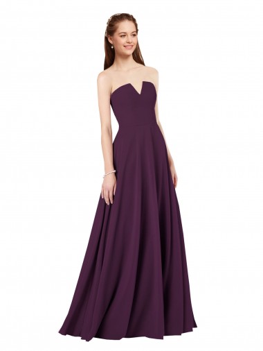 Long Grape Sleeveless A-Line Low Back Formal Dress / Bridesmaid Dress Leeds