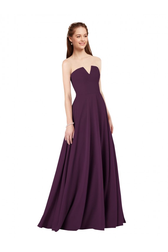 Long Grape Sleeveless A-Line Low Back Formal Dress / Bridesmaid Dress Leeds