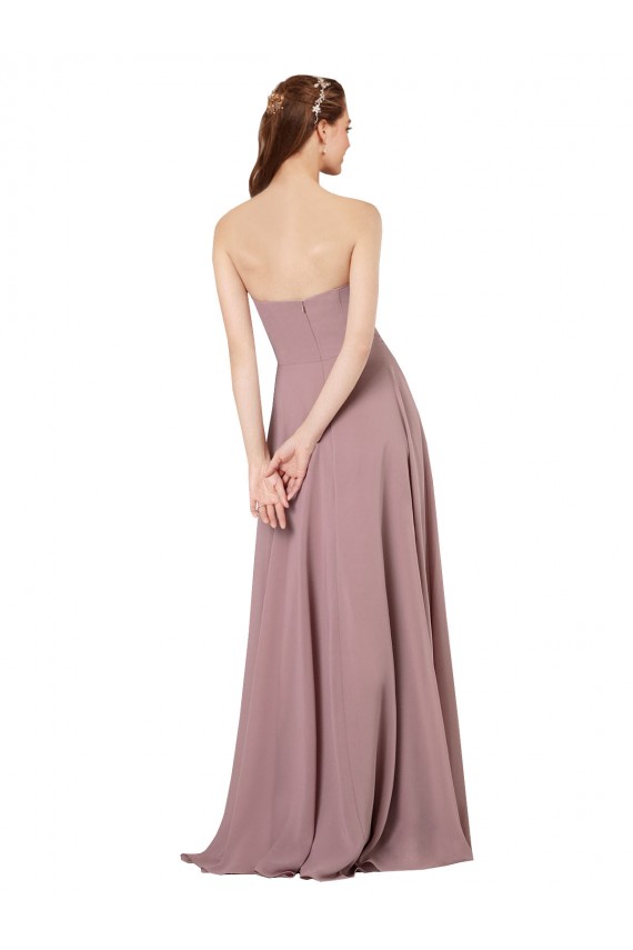Long Grape Sleeveless A-Line Low Back Formal Dress / Bridesmaid Dress Leeds