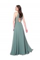 Long Dark Lavender Sleeveless A-Line Keyhole Back Bridesmaid Dress / Evening Dress Leeds