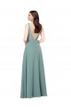 Long Dark Lavender Sleeveless Sheath V-Back Formal Evening Gown / Bridesmaid Dress Leeds