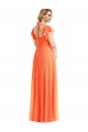 Long Tangerine Tango Flutter Sleeves A-Line Open Back Semi Formal Evening Dress / Bridesmaid Dress Leeds