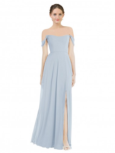 Long Sea Glass Flounce Sleeves A-Line Semi Formal Evening Dress / Bridesmaid Dress Leeds