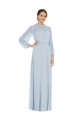 Long Sea Glass Puff Sleeves A-Line Keyhole Back Formal Evening Gown / Bridesmaid Dress Leeds