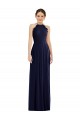 Long Dark Navy Sleeveless A-Line Open Back Semi Formal Evening Dress / Bridesmaid Dress Leeds