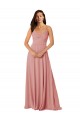 Long Bliss Pink Sleeveless A-Line V-Back Bridesmaid Dress Leeds