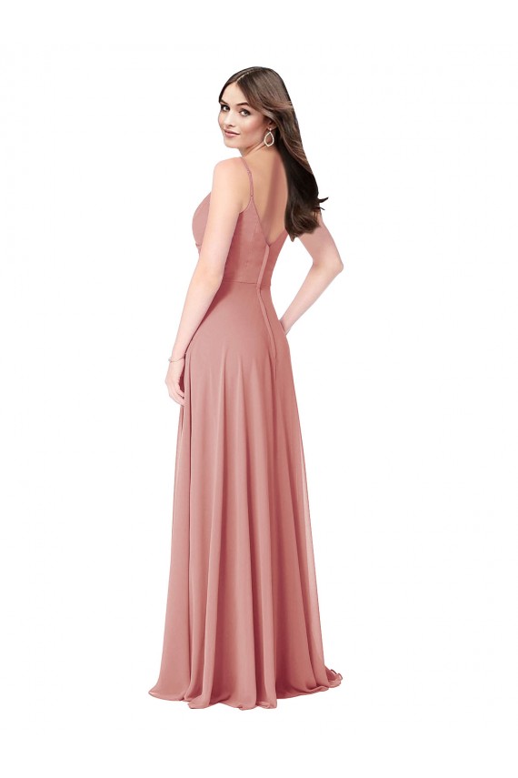 Long Bliss Pink Sleeveless A-Line V-Back Bridesmaid Dress Leeds