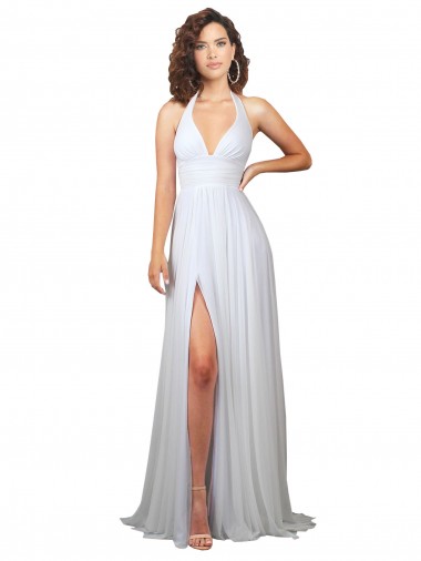 Sweep Train White Sleeveless A-Line Low Back Beach Wedding Dress Leeds