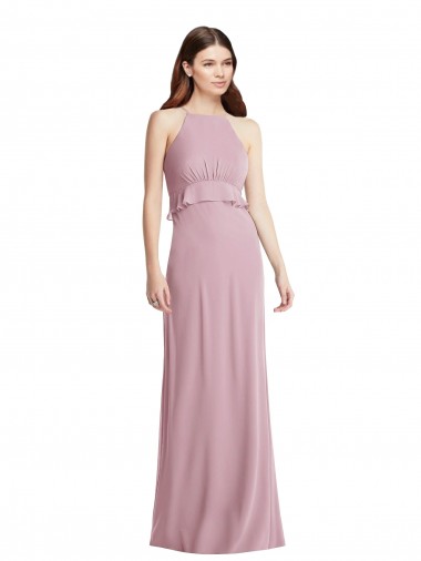Long Primrose Sleeveless A-Line Low Back Bridesmaid Dress / Evening Dress Leeds