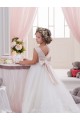 Chapel Train Ivory Sleeveless Ball Gown V-Back Flower Girl Dresses Leeds