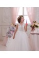 Long Ivory Sleeveless Ball Gown Keyhole Back Tulle & Lace Little Flower Girl Dresses Leeds
