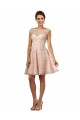 Knee Length Pink Cap Sleeves A-Line Bridesmaid Dress Leeds