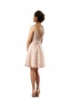 Knee Length Pink Cap Sleeves A-Line Bridesmaid Dress Leeds