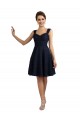 Knee Length Dark Navy Sleeveless A-Line Bridesmaid Dresses Leeds