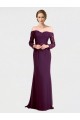 Long Grape Long Sleeves Mermaid Low Back Bridesmaid Dress Leeds