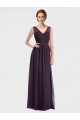 Long Grape Sleeveless A-Line V-Back Bridesmaid Dress / Evening Dress Leeds