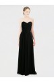 Long Black Sleeveless A-Line Low Back Bridesmaid Dress Leeds