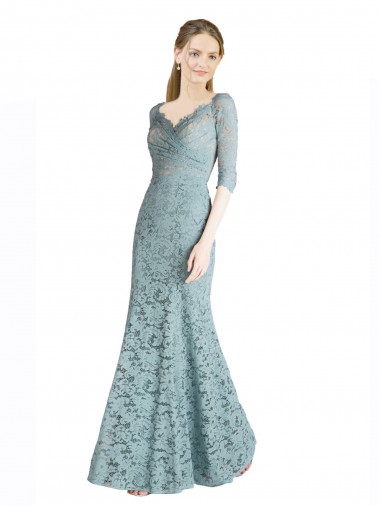 Long Half Sleeves A-Line Prom Dress / Bridesmaid Dress Leeds