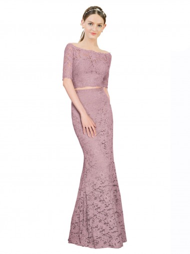 Short Sleeves Long Mermaid Prom Dress / Bridesmaid Dress Leeds