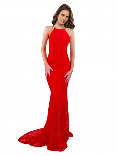 Long Red Sleeveless Mermaid Open Back Evening Gown / Prom Dress / Bridesmaid Dress Leeds